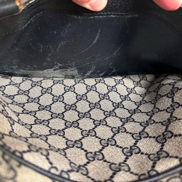 Vintage Gucci GG Supreme Sherry Line Navy Monogram Canvas Boston Bag - Picture 9 of 16